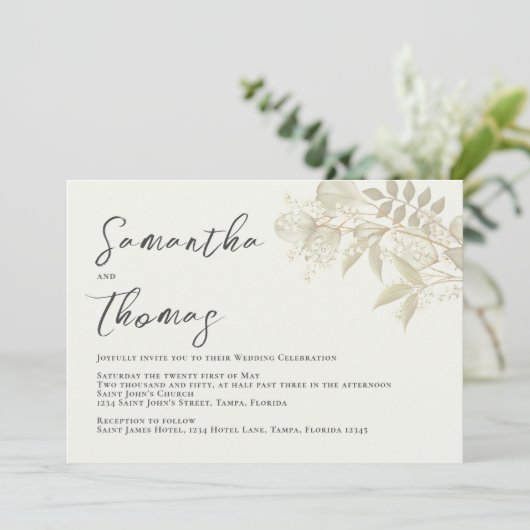 Foliage Elegant Greenery Sage lekt olie op Kaart (Staand voorkant)