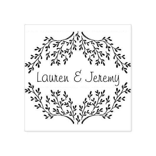 Foliage Elegant Monogram Stempel (Afrduk)