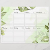 Foliage Elegant Weekly Planner voor Kaart Flyer (Voorkant)