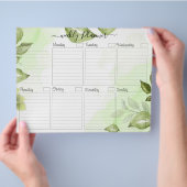 Foliage Elegant Weekly Planner voor Kaart Flyer (Hand)