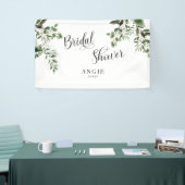 Foliage Elegant Wit Aangepaste Naam Vrijgezellenfe Spandoek (Beurs)