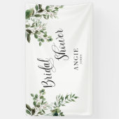 Foliage Elegant Wit Aangepaste Naam Vrijgezellenfe Spandoek (Verticaal)