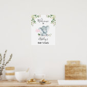 Foliage Elephant Balloons Baby shower Welkomstteke Poster (Keuken)