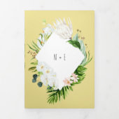 Foliage en bloemenbruiloft uitnodiging en details (Cover)