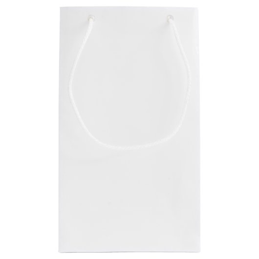 Foliage en goudmonogram White Winter Weddenschap Klein Cadeauzakje (Achterkant)