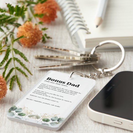 Foliage Eucalyptus Bonus Dad Definitie Sleutelhanger (Voorkant Rechts)