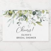 Foliage eucalyptus vrijgezellenfeest Mousserende w Sparkling Wijnetiket (Enkel label)