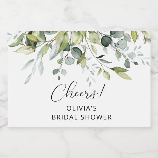 Foliage eucalyptus vrijgezellenfeest Mousserende w Sparkling Wijnetiket (Enkel label)