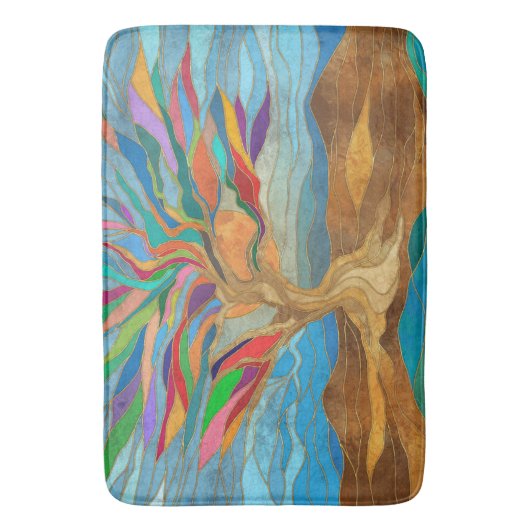 Foliage Fantasy Mozaïek Boom Badmat (Voorkant Verticaal)