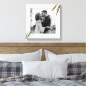Foliage & Feathers Verloving Foto Bruiloft Datum Canvas Afdruk (Insitu (Slaapkamer))