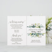 Foliage Folded Wedding Program (Staand voorkant)