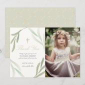 Foliage Foto Eerste Heilige Communie Hartelijk dan Kaart (Voorkant / Achterkant)