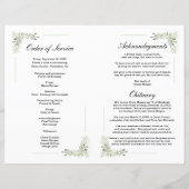 Foliage Funeral Programme Sjabloon (Achterkant)