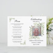Foliage Funeral Programme Sjabloon (Staand voorkant)