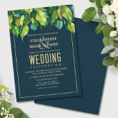 Foliage Garden Fall Leaves Greenery Modern Wedding Kaart