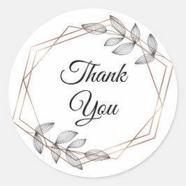 Foliage Geometric Lijst Hartelijk dank Ronde Sticker