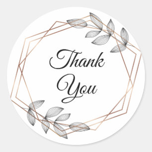 Foliage Geometric Lijst Hartelijk dank Ronde Sticker