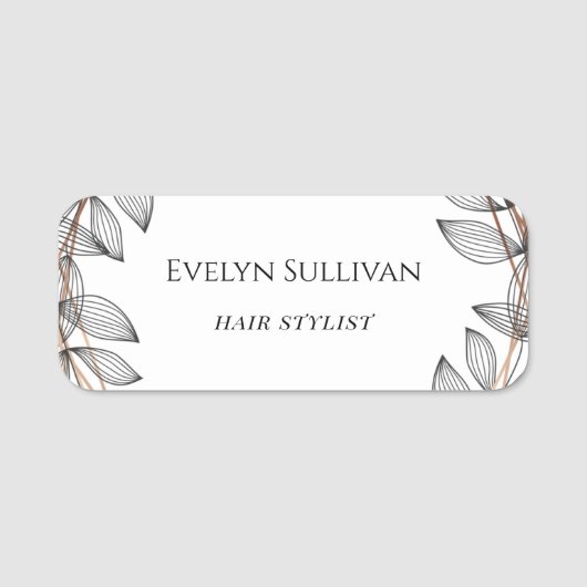 Foliage Geometric Lijst Name Tag (Voorkant)