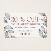 Foliage geometrisch lijst dankzij de kortingskaart visitekaartje (Achterkant)