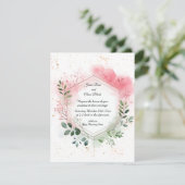 Foliage geometrische krans bruiloft uitnodiging (Staand voorkant)