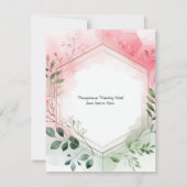 Foliage geometrische krans bruiloft uitnodiging (Achterkant)