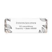 Foliage geometrische lijst-retouradreslabel etiket (Voorkant)