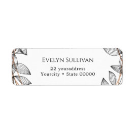 Foliage geometrische lijst-retouradreslabel etiket