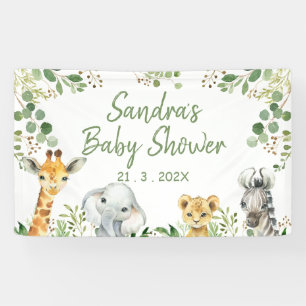 Foliage Geslacht Neutraal Safari Baby shower Banne Spandoek