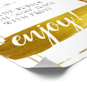 Foliage Gold Elegant Bridal Brunch Mimosa Bar Sign Poster (Hoek)