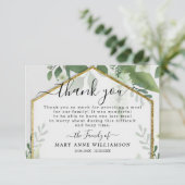 Foliage Gold Glitter Funeral Food Hartelijk dank! Bedankkaart (Staand voorkant)