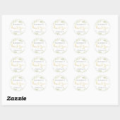 Foliage Gold Handgeschreven Script BEDANKT Ronde Sticker (Vel)
