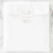 Foliage Gold Handgeschreven Script BEDANKT Ronde Sticker (Tas)