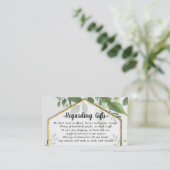Foliage Gold Honeymoon of Wedding Gift Note Enclos Informatiekaartje (Staand voorkant)