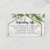 Foliage Gold Honeymoon of Wedding Gift Note Enclos Informatiekaartje (Voorkant)