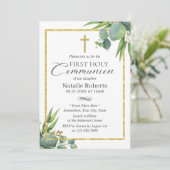 Foliage Gold Lijst uit de eerste Heilige Communie Kaart (Staand voorkant)