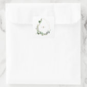 Foliage & Gold Monogram White Weddenschap Vierkante Sticker (Tas)