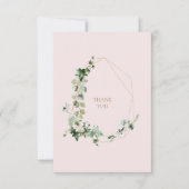 Foliage & Goud & Blush Bruiloft Dank u Bedankkaart (Voorkant)