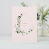 Foliage & Goud & Blush Bruiloft Dank u Bedankkaart (Staand voorkant)