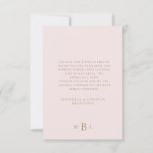 Foliage & Goud & Blush Bruiloft Dank u Bedankkaart (Achterkant)