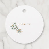 Foliage & Gouden Namen Bruiloft Dank u Bedankjes Labels (Achterkant)