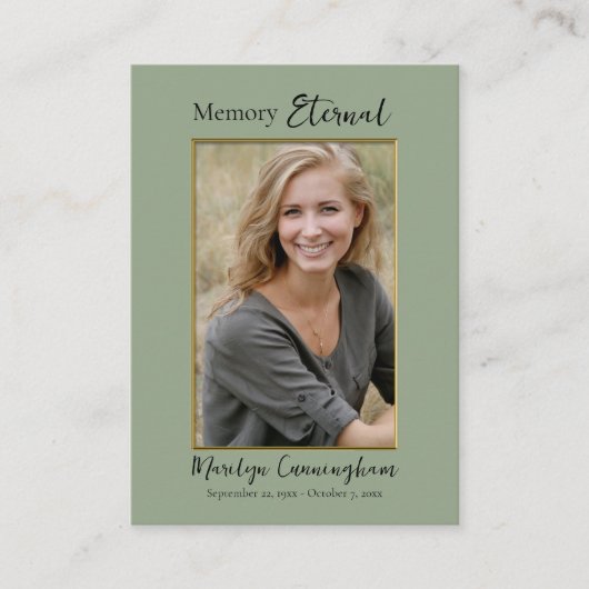 Foliage Gouden Orthodoxe Foto Gedenkteken Gebed Ka Plaatskaartje (Voorkant)