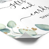 Foliage Green Gold Elephant Baby shower Sign. Poster (Hoek)