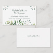 Foliage Green Leaves Waterverf Visitekaartje (Voorkant / Achterkant)