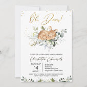 Foliage Green Oh Deer Baby shower Kaart (Voorkant)