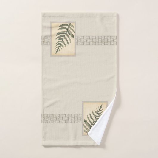 Foliage Greenery Leaf Neutral Beige Bad Handdoek (Handdoek)