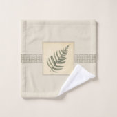 Foliage Greenery Leaf Neutral Beige Bad Handdoek (Wasdoekje)