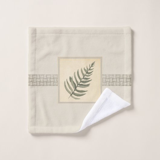 Foliage Greenery Leaf Neutral Beige Bad Handdoek (Wasdoekje)