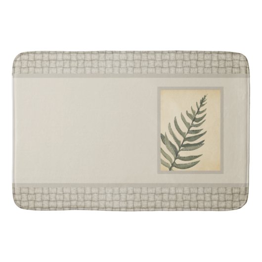Foliage Greenery Leaf Neutral Beige Badmat (Voorkant)