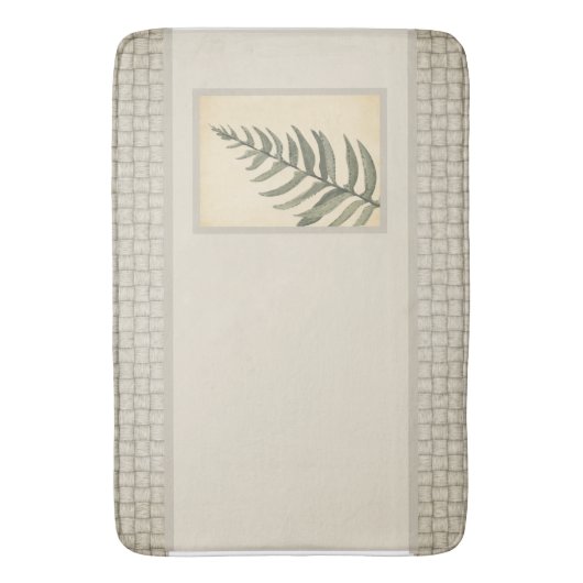 Foliage Greenery Leaf Neutral Beige Badmat (Voorkant Verticaal)