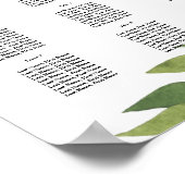 Foliage greenery leaf Table planparty/bruiloft Poster (Hoek)